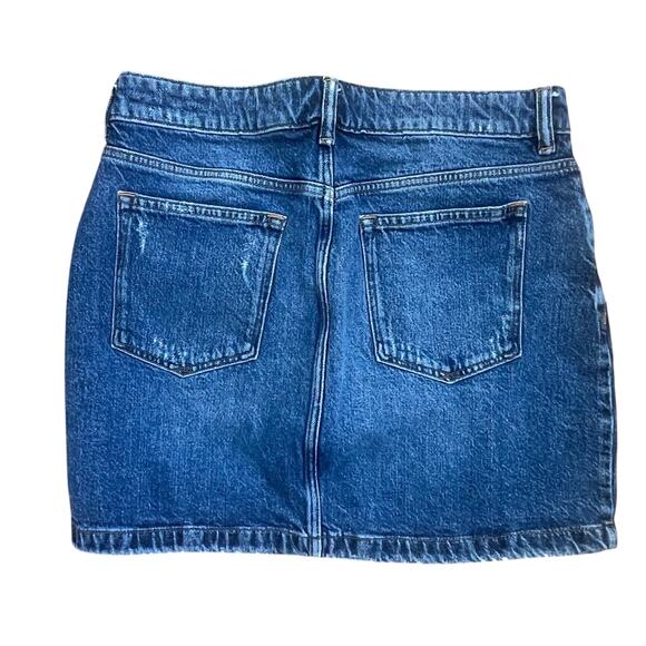 Allsaints Distressed Denim Jean Mini Skirt Size 8 - Picture 2 of 3